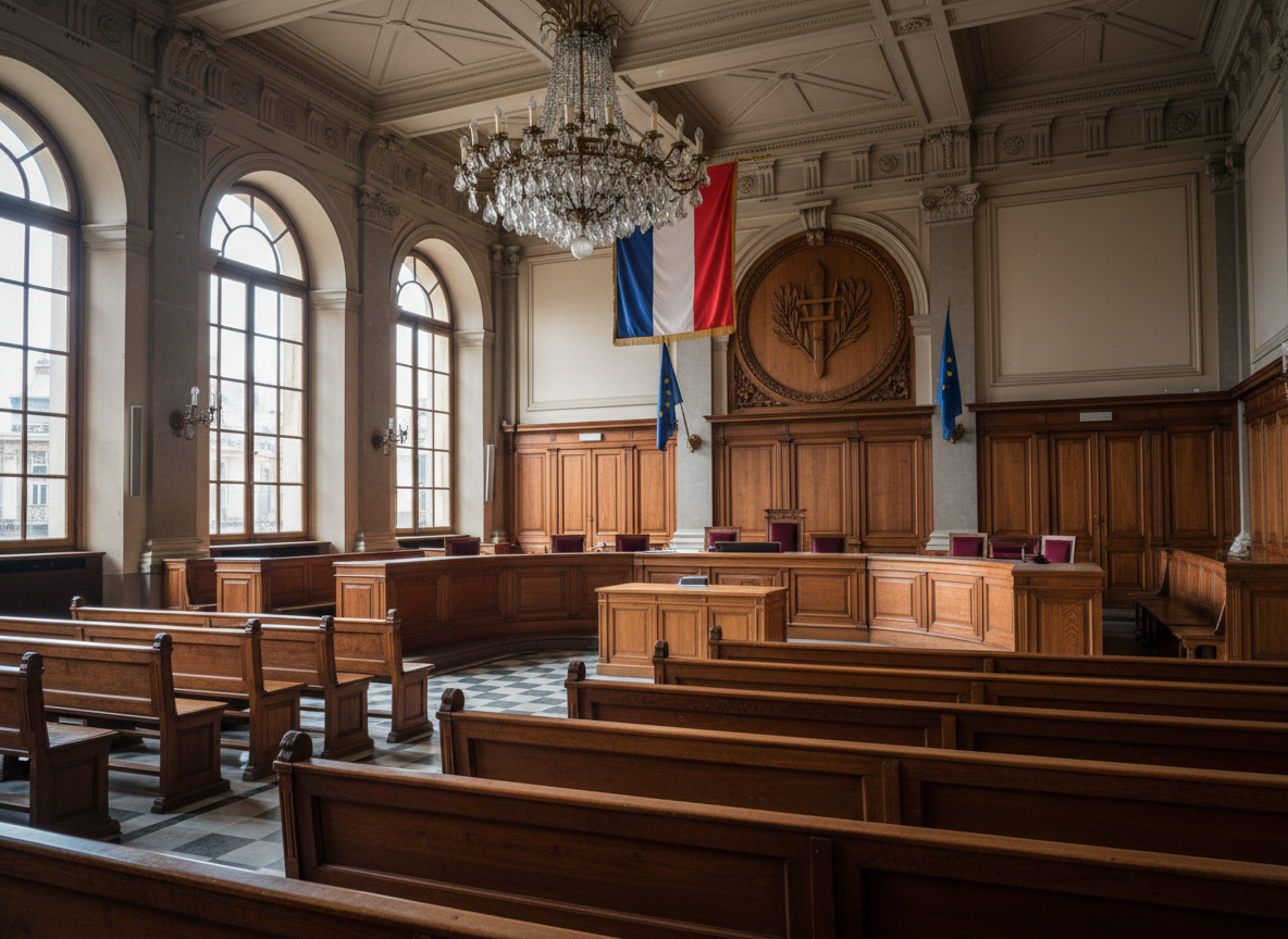 Salle d'audience d'une cour de justice française